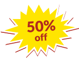 50OffBadge 50 per cent Off Badge